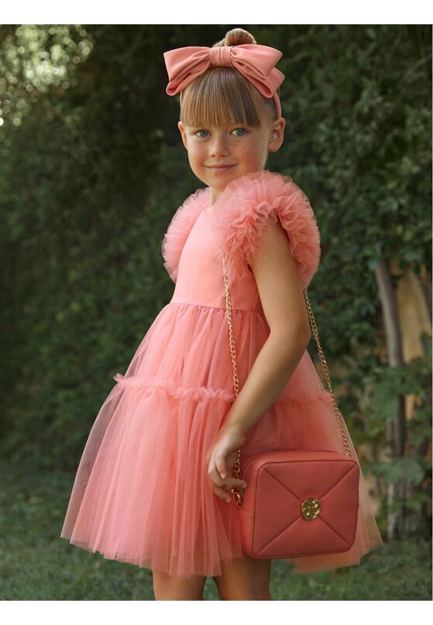 Abel & Lula Sukienka elegancka 5047 Różowy Regular Fit. Kolor: różowy. Materiał: syntetyk. Styl: elegancki