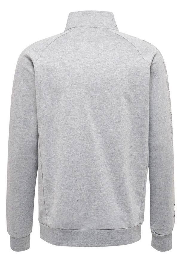 Zapinana na zamek bawełniana bluza dresowa Hummel Move Grid. Kolor: szary. Materiał: bawełna, dresówka. Wzór: nadruk. Sport: piłka nożna