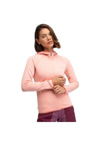 SIROKO - Damska lekka trekkingowa kurtka polarowa z kapturem Siroko Ember Pink. Typ kołnierza: kaptur. Kolor: różowy. Materiał: polar. Sport: turystyka piesza