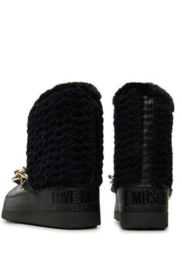 Love Moschino - LOVE MOSCHINO Śniegowce JA24322G0LISI000 Czarny. Kolor: czarny. Materiał: materiał