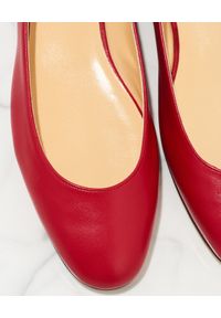 FRANCESCO RUSSO - Czerwone baleriny ze skóry. Nosek buta: okrągły. Kolor: czerwony. Materiał: skóra #3
