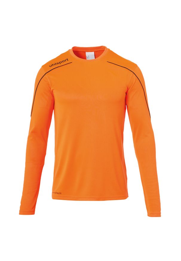 UHLSPORT - Dziecięca koszulka z długim rękawem Uhlsport Stream 22. Kolor: wielokolorowy, czarny, pomarańczowy. Długość rękawa: długi rękaw. Długość: długie. Sezon: jesień. Sport: piłka nożna