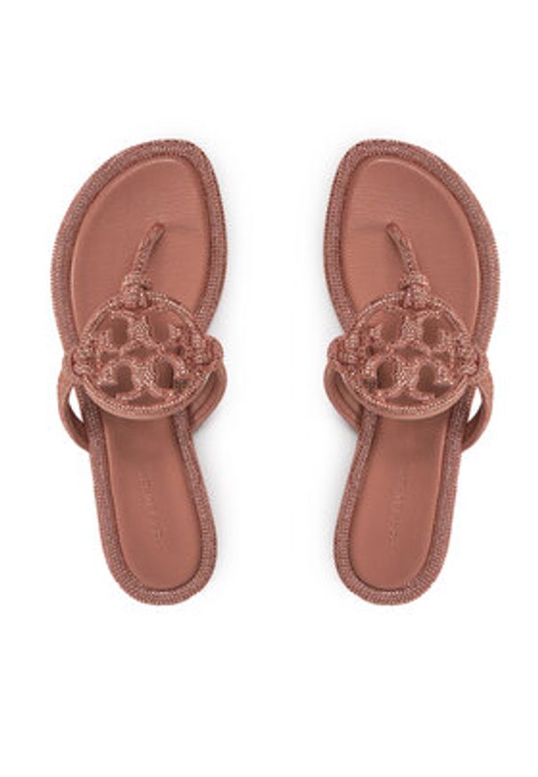 Tory Burch Japonki Miller Knotted Pave 152177 Różowy. Kolor: różowy. Materiał: skóra
