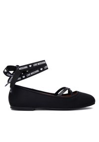 Love Moschino - LOVE MOSCHINO Baleriny JA11141G1PIM0000 Czarny. Kolor: czarny. Materiał: materiał #1