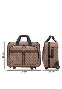 Guess Walizka kabinowa TMNAST P5143 Beżowy. Kolor: beżowy. Materiał: materiał