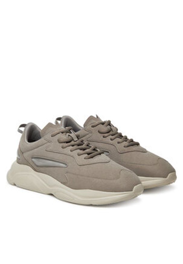 Hugo - HUGO Sneakersy Leon 50548504 Szary. Kolor: szary. Materiał: skóra