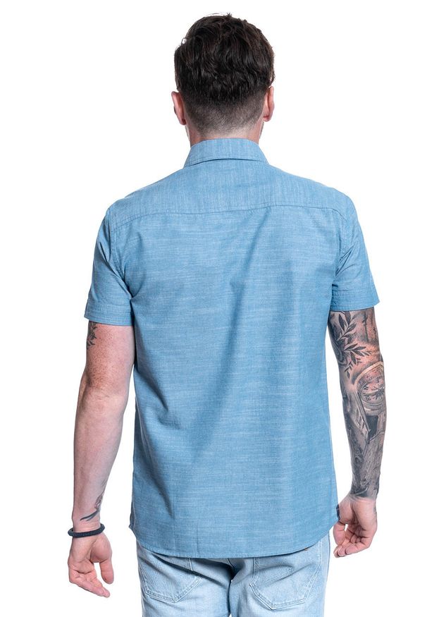 Mustang - MĘSKA KOSZULA MATERIAŁOWA MUSTANG CHRIS SLUB CHAMBRAY 1009829 5317. Materiał: materiał