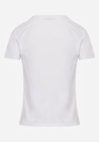 Renee - Biały Bawełniany T-shirt o Gładkim Wykończeniu i Prostym Fasonie Melamene. Okazja: na co dzień. Kolor: biały. Materiał: bawełna. Wzór: gładki. Styl: casual #8