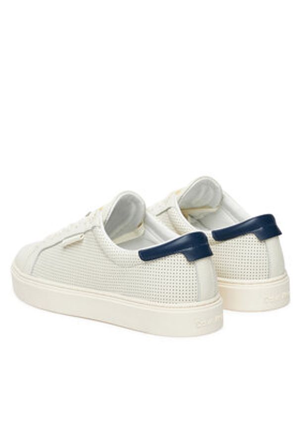Calvin Klein Sneakersy Clean Cup Low Laceup Perf Lth HM0HM01870 Biały. Kolor: biały. Materiał: skóra