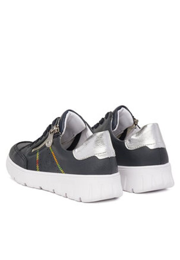 Rieker Sneakersy N1313-14 Granatowy. Kolor: niebieski. Materiał: skóra