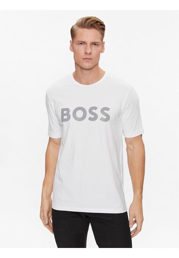 BOSS - Boss T-Shirt Tee 8 50501195 Biały Regular Fit. Kolor: biały. Materiał: bawełna