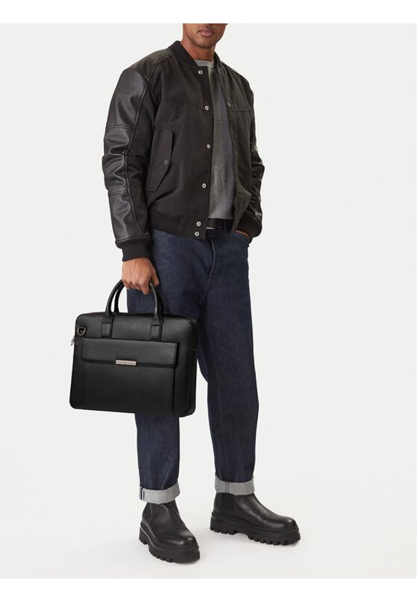 TOMMY HILFIGER - Tommy Hilfiger Torba na laptopa Th Business Computer Bag AM0AM13993 Czarny. Kolor: czarny. Materiał: skóra