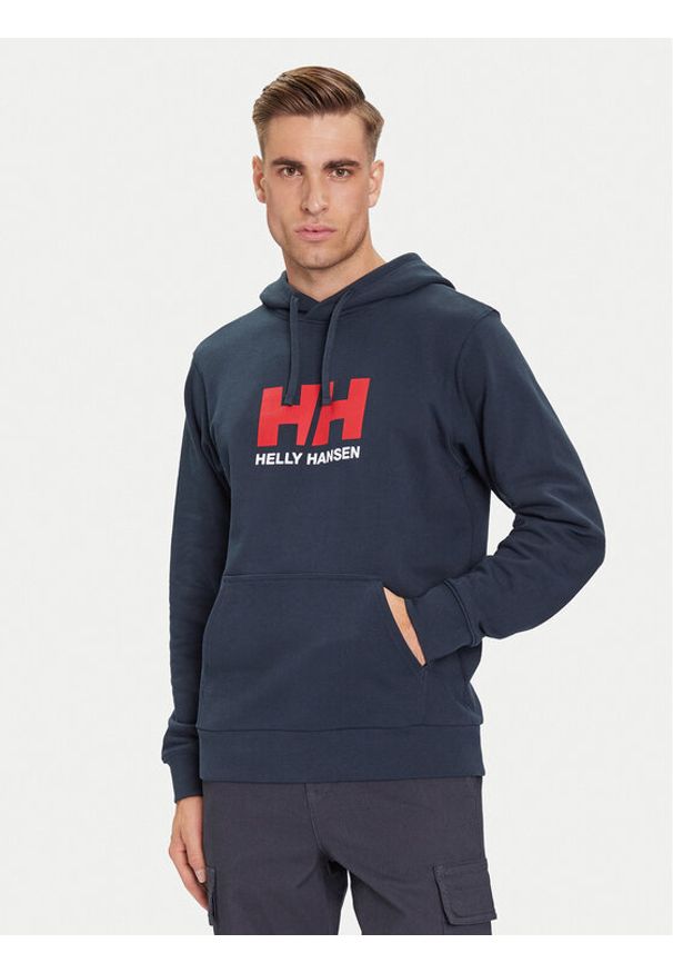 Helly Hansen Bluza HH Logo 54582 Granatowy Regular Fit. Kolor: niebieski. Materiał: bawełna