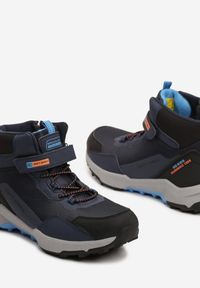 Born2be - Granatowe Botki w Trekkingowym Stylu na Grubej Podeszwie Isotina. Okazja: na co dzień. Zapięcie: rzepy. Kolor: niebieski. Materiał: jeans. Szerokość cholewki: normalna. Styl: klasyczny, casual, elegancki
