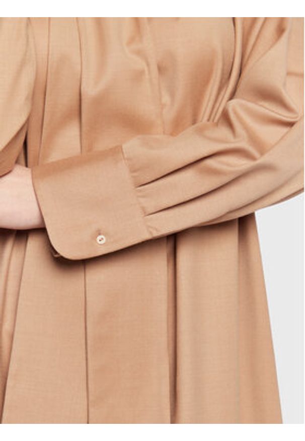 Fabiana Filippi Sukienka codzienna ABD222B734 Brązowy Regular Fit. Okazja: na co dzień. Kolor: brązowy. Materiał: wełna. Typ sukienki: proste. Styl: casual
