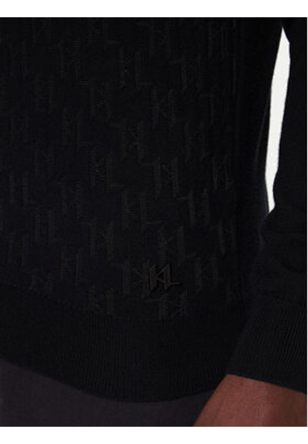 Karl Lagerfeld - KARL LAGERFELD Golf 655019 554303 Czarny Regular Fit. Typ kołnierza: golf. Kolor: czarny. Materiał: wełna, wiskoza