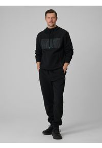 4f - 4F Spodnie dresowe joggery męskie - czarne M. Kolor: czarny. Materiał: dresówka #1