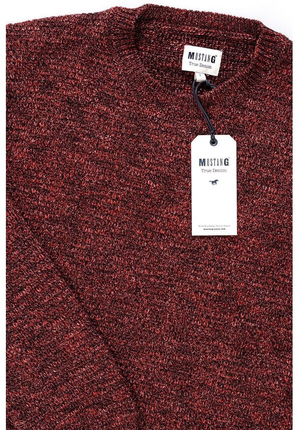 Mustang - MĘSKI SWETER MUSTANG Muline Jumper GARNET 1006554 7146. Wzór: melanż
