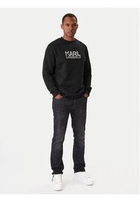 Karl Lagerfeld - KARL LAGERFELD Bluza 705780 500917 Czarny Regular Fit. Typ kołnierza: dekolt w karo. Kolor: czarny. Materiał: bawełna #3