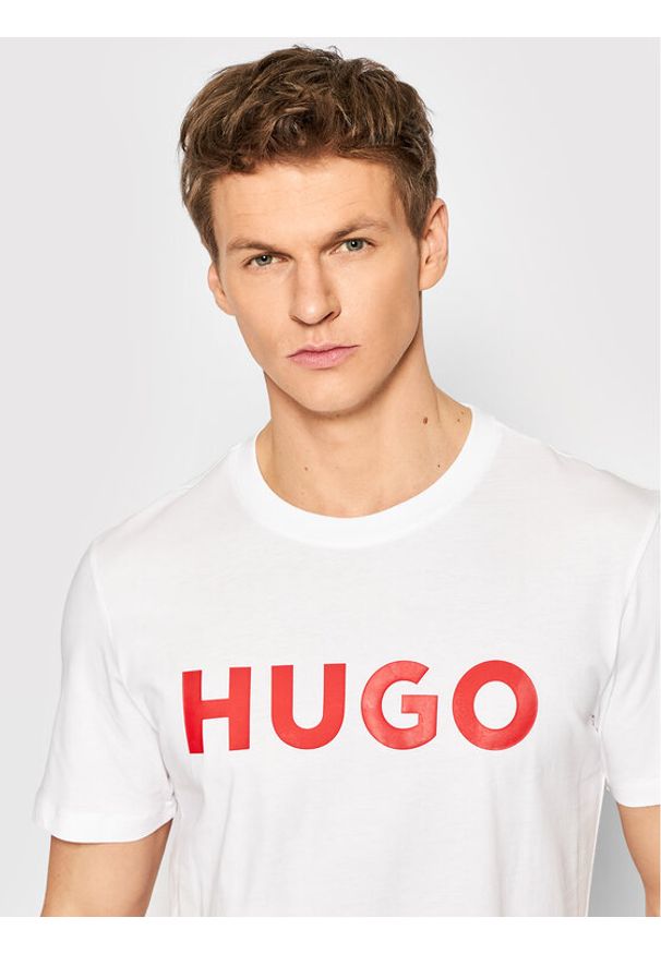 Hugo T-Shirt Dulivio 50467556 Biały Regular Fit. Kolor: biały. Materiał: bawełna