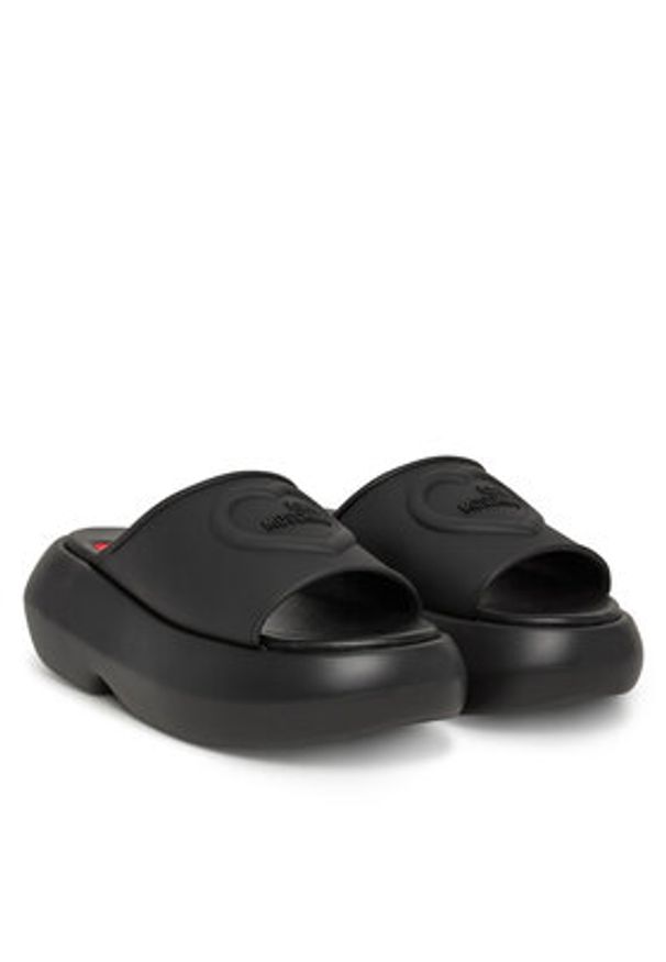 Love Moschino - LOVE MOSCHINO Klapki JA28207I0MI40000 Czarny. Kolor: czarny. Materiał: syntetyk