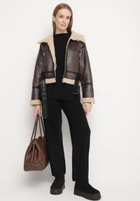 Born2be - Czarny Dzianinowy Komplet z Wełną Spodnie i Sweter Tesira. Kolor: czarny. Materiał: dzianina, wełna #7