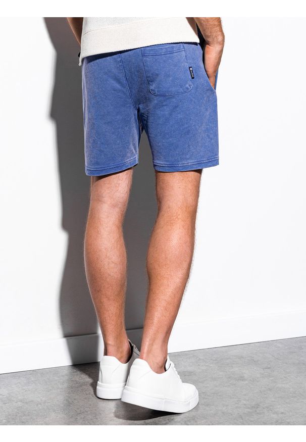 Niebieskie szorty Ombre Clothing klasyczne, krótkie, z aplikacjami