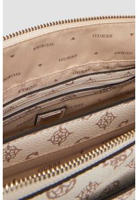 Guess - GUESS Beżowa logowana shopperka damska Daryna Elite. Kolor: beżowy. Materiał: skórzane #4