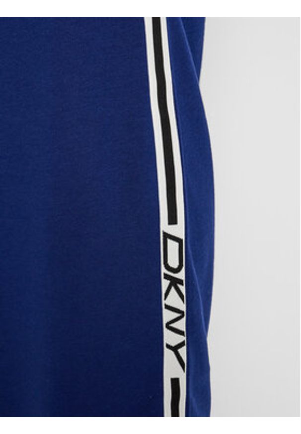 DKNY Sukienka dzianinowa DD1GD247 Granatowy Regular Fit. Kolor: niebieski. Materiał: bawełna, dzianina