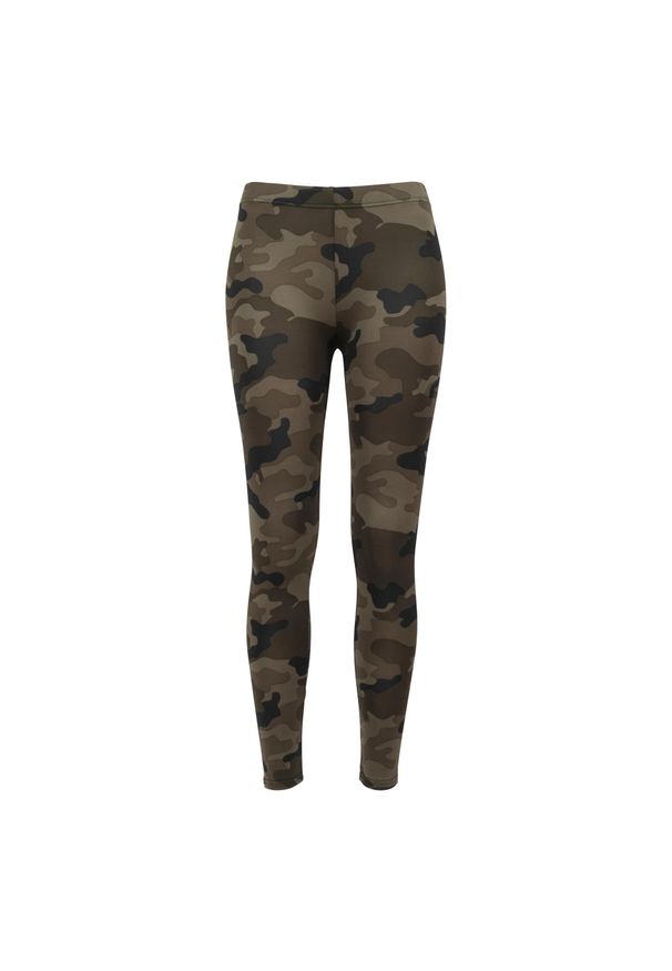 Urban Classics - Damskie Legginsy W Kamuflażu. Kolor: brązowy, zielony, wielokolorowy. Sport: turystyka piesza