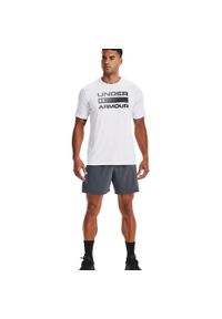 Koszulka treningowa męska Under Armour Team Issue Wordmark SS. Kolor: biały, wielokolorowy, czarny
