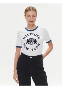 TOMMY HILFIGER - Tommy Hilfiger T-Shirt Varsity WW0WW39834 Biały Regular Fit. Kolor: biały. Materiał: bawełna