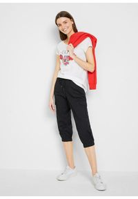 bonprix - Spodnie bojówki 3/4. Kolor: czarny. Styl: elegancki