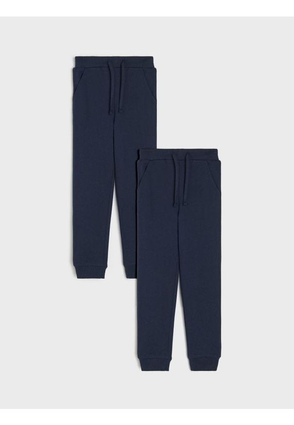 Sinsay - Spodnie 2 pack - granatowy. Kolor: niebieski