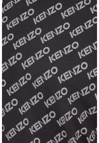 Kenzo - KENZO Czarny t-shirt męski monogram oversize, Rozmiar M. Kolor: czarny