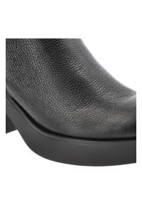 Czarne Botki Lemar Ocieplane Skórzane Buty Na Obcasie. Kolor: czarny. Materiał: skóra. Szerokość cholewki: normalna. Sezon: wiosna, jesień, zima. Obcas: na obcasie. Styl: klasyczny. Wysokość obcasa: średni #8