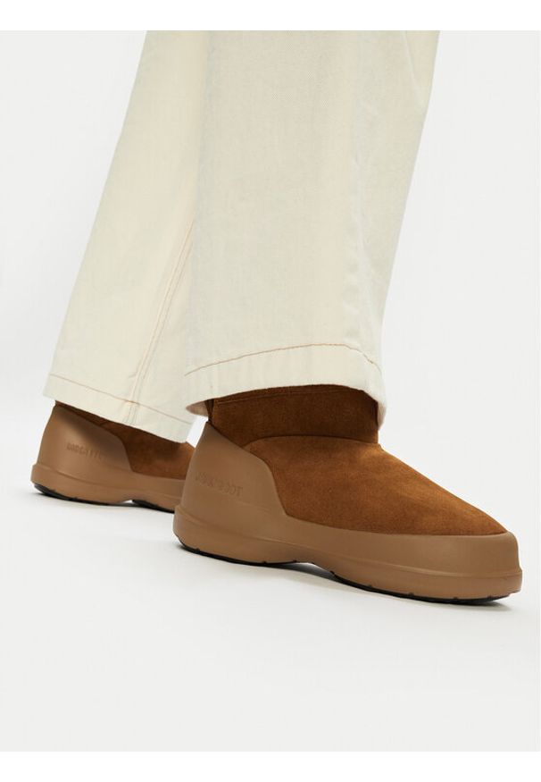 Moon Boot Śniegowce Luna Low Suede Boot 80D2480040 Brązowy. Kolor: brązowy. Materiał: skóra, zamsz