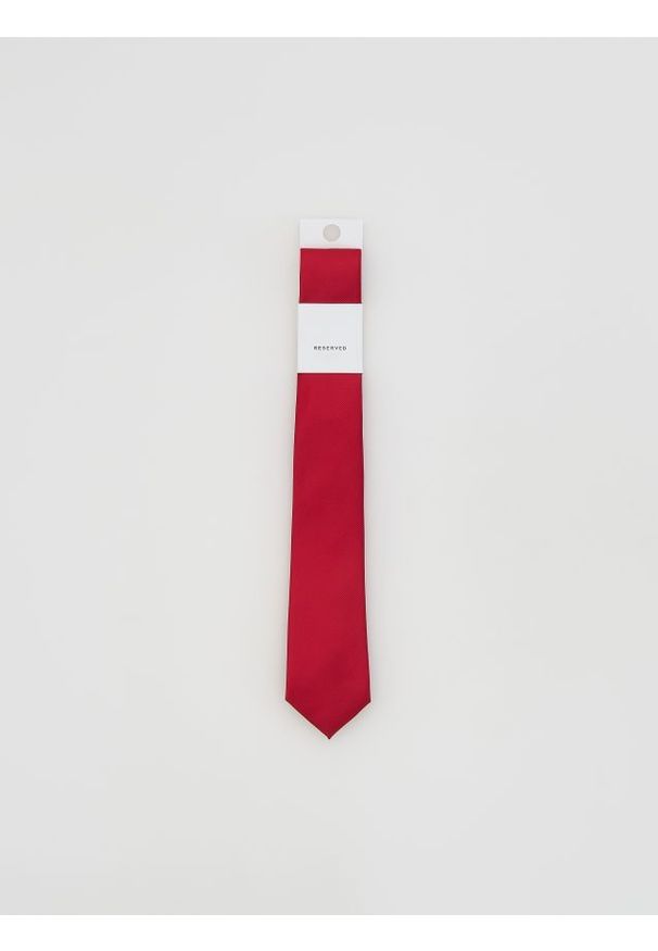 Reserved - Strukturalny krawat - czerwony. Kolor: czerwony