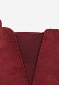 Renee - Bordowe Botki na Szpilce w Klasycznym Stylu z Elastyczną Wstawką Vittania. Kolor: czerwony. Materiał: jeans, wełna. Obcas: na szpilce. Styl: klasyczny #5