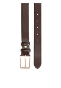 Kazar - Elegancki pasek do sukienki w ciemnobrązowym kolorze. Kolor: brązowy. Materiał: skóra #2