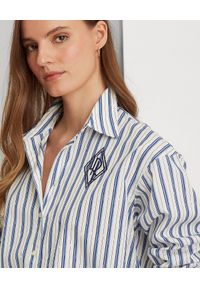 Lauren Ralph Lauren - LAUREN BY RALPH LAUREN - Bawełniana koszula w paski Relaxed Fit. Kolor: biały. Materiał: bawełna. Długość rękawa: długi rękaw. Długość: długie. Wzór: paski. Styl: klasyczny #5