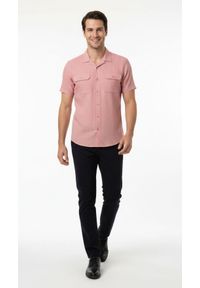 Bawełniano-Lniana Koszula Brave Soul - Różowa. Kolor: różowy. Materiał: bawełna, len. Sezon: lato #3