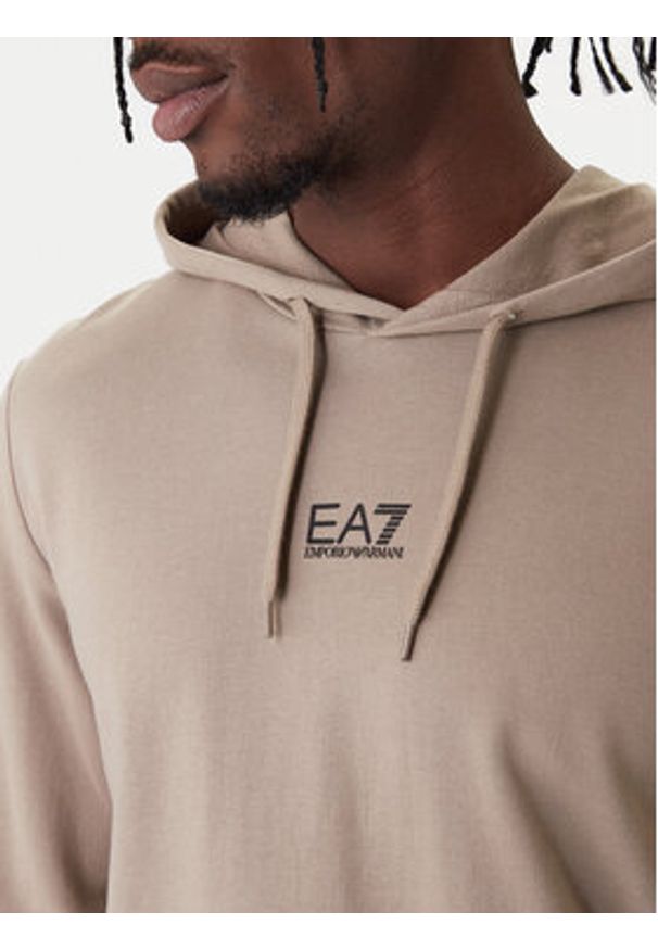 EA7 Emporio Armani Bluza 8NPM32 PJVRZ U6167 Beżowy Regular Fit. Kolor: beżowy. Materiał: bawełna