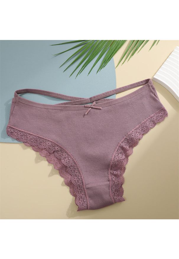 Intica - Figi z paseczkami i koronką na co dzień i okazje Vladena. Kolor: brązowy. Materiał: koronka. Wzór: koronka