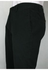 Chiao - Czarne Eleganckie, Męskie Spodnie, 100% BAWEŁNA -CHIAO- Chinosy, z Mankietami. Kolor: czarny. Materiał: bawełna. Styl: elegancki #4