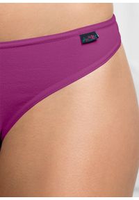 bonprix - Stringi z bawełny organicznej, 6 par. Kolor: fioletowy. Materiał: bawełna. Wzór: aplikacja, kolorowy, kwiaty #3
