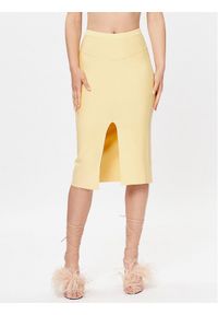 Patrizia Pepe Spódnica ołówkowa 2G0899/K095-Y433 Żółty Slim Fit. Kolor: żółty. Materiał: wiskoza