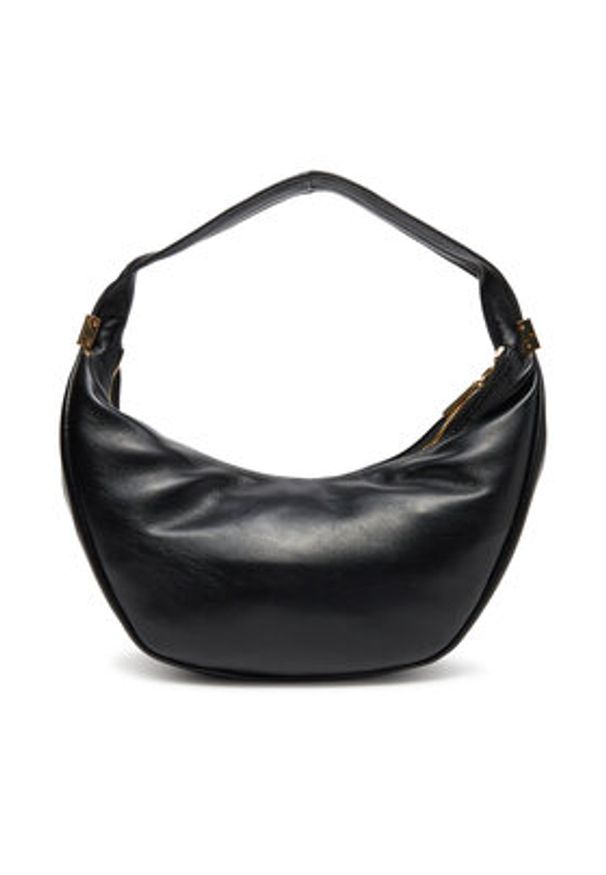 Calvin Klein Torebka Pinched Soft Crescent Sm LV04F3010G Czarny. Kolor: czarny. Materiał: skórzane