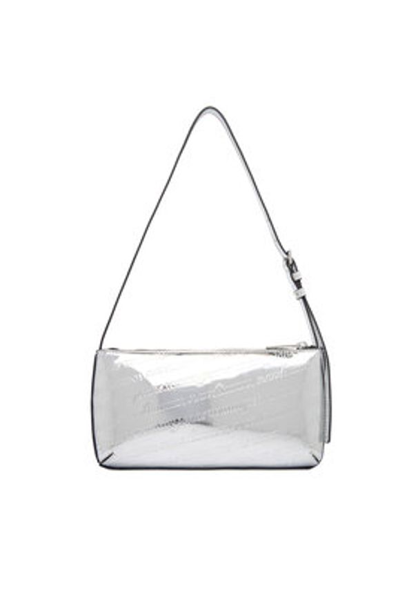 Tommy Jeans Torebka Tjw Must Metallic Shoulder Bag AW0AW18009 Srebrny. Kolor: srebrny. Materiał: skórzane