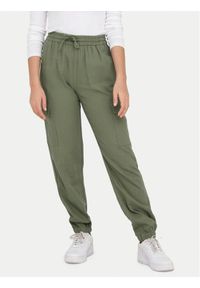 only - ONLY Spodnie dresowe Caro 15310987 Zielony Cargo Fit. Kolor: zielony. Materiał: len #1